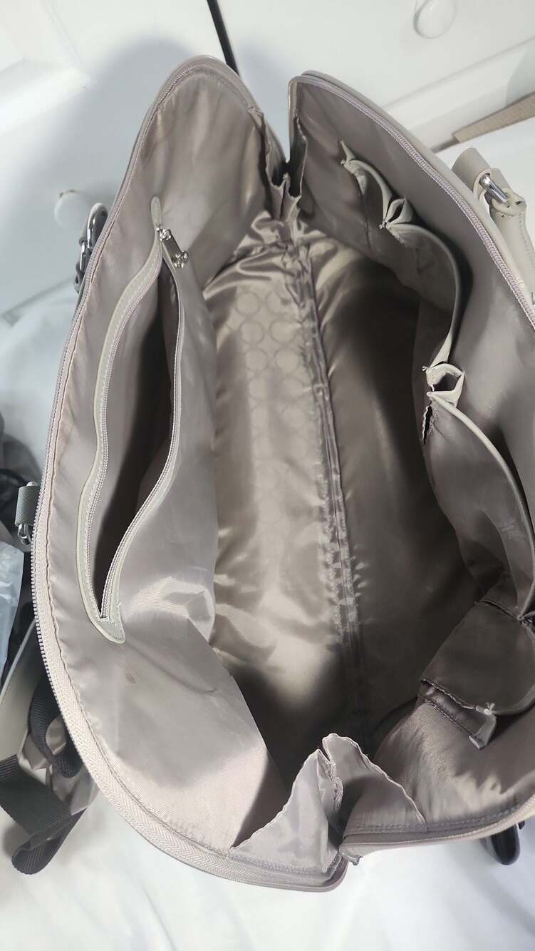 JM New York Grey Saffiano Rolling Duffel Weekender Bag - Picture 2 of 6
